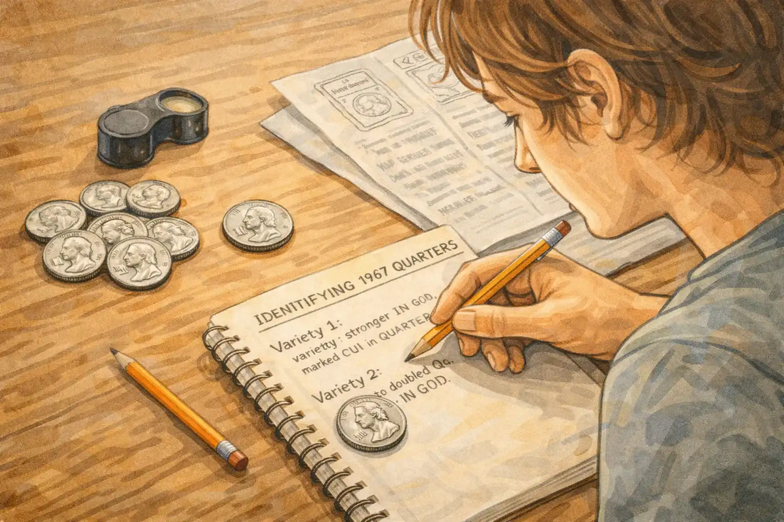 A collector writes notes about newly discovered 1967 quarter varieties.