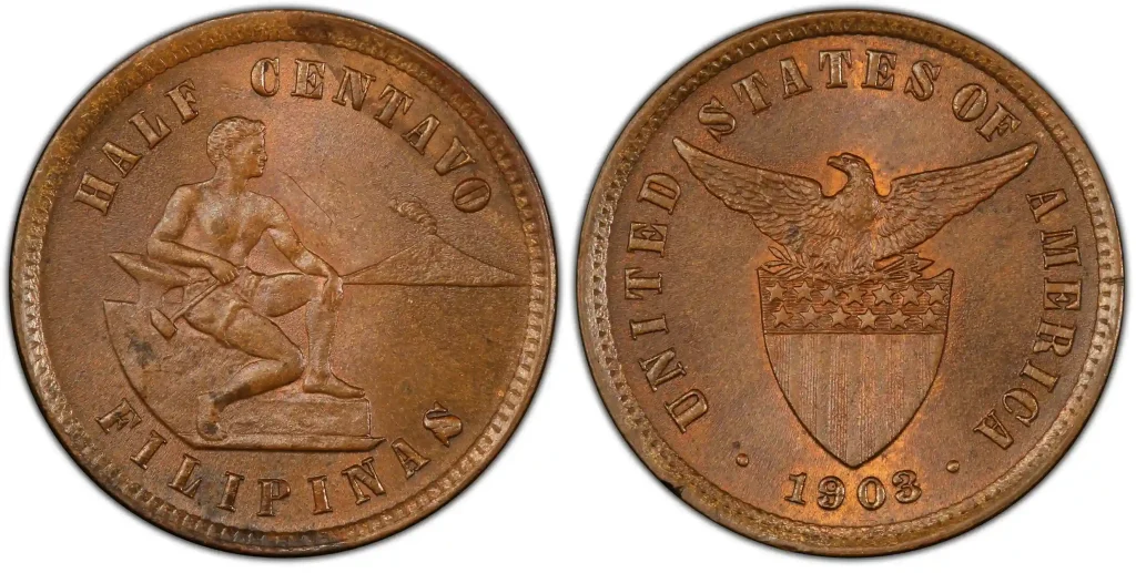 Half Centavos Philippines Old Coin