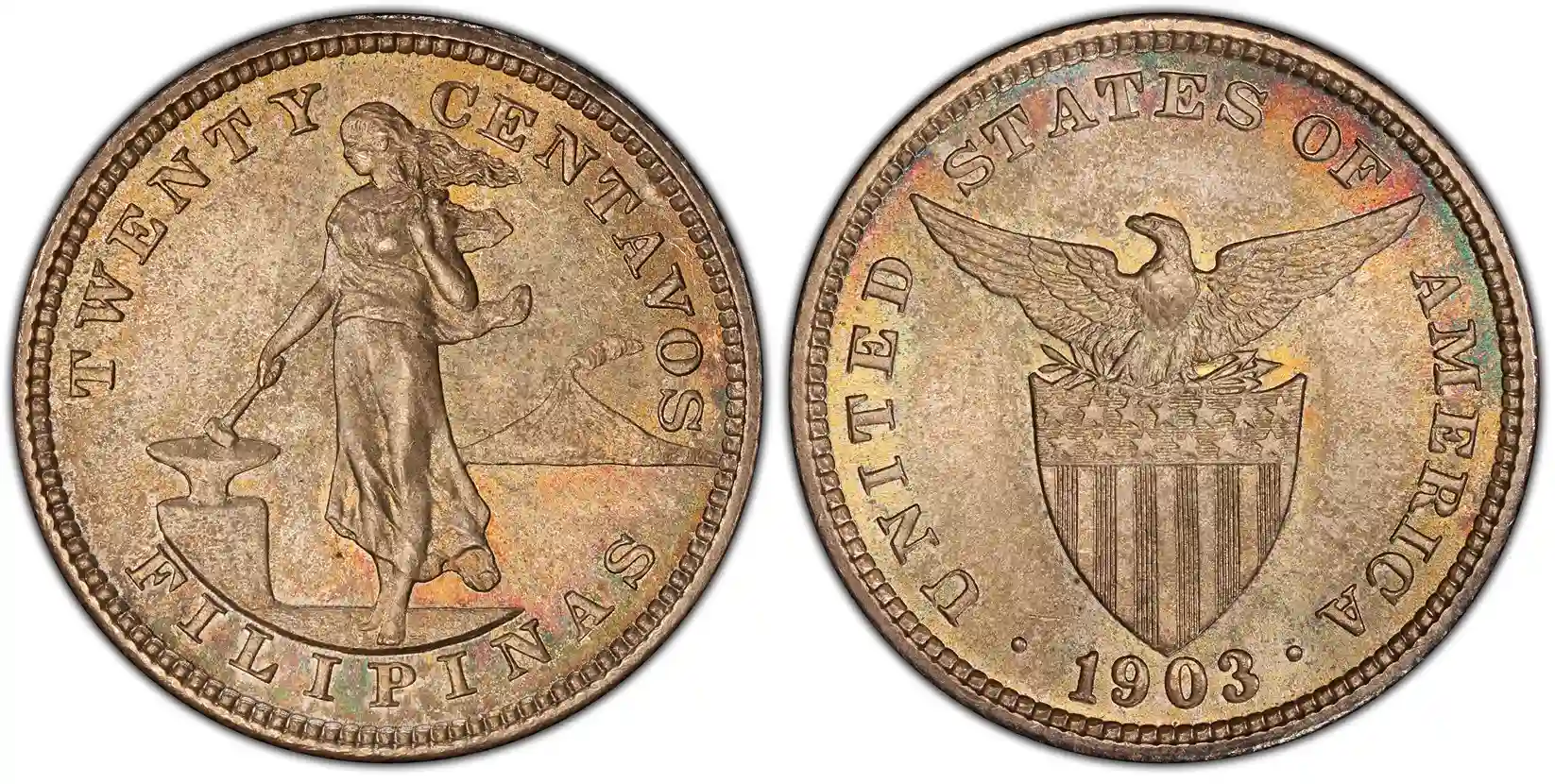Twenty Centavos Philippines Old Coin